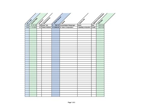 Business Ledger Template