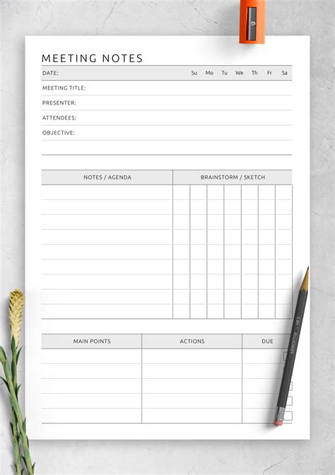 Business Meeting Notes Template