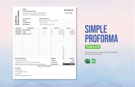 Business Proforma Template