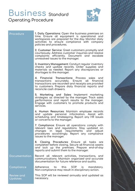 Business Sop Template