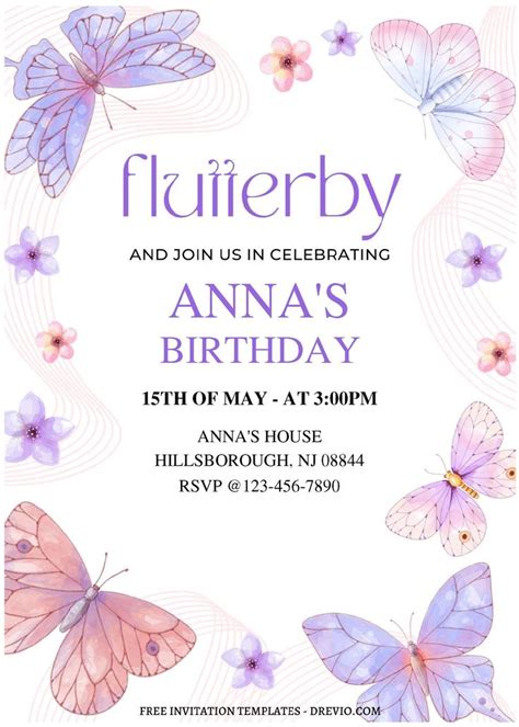 Butterfly Invitations Templates Free