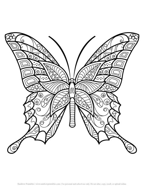 Butterfly Mandala Coloring Pages Printable