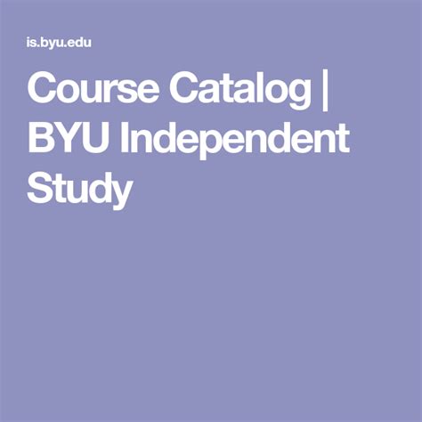 Byu Is Course Catalog