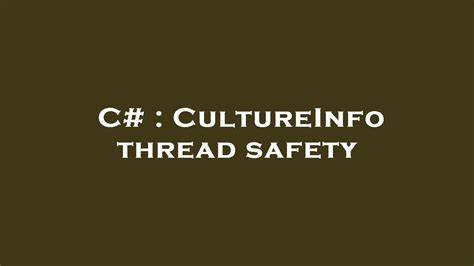 C Events and Thread Safety