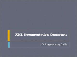 C XML Documentation Website Link
