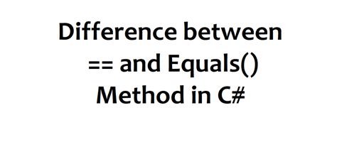 C difference between  and Equals