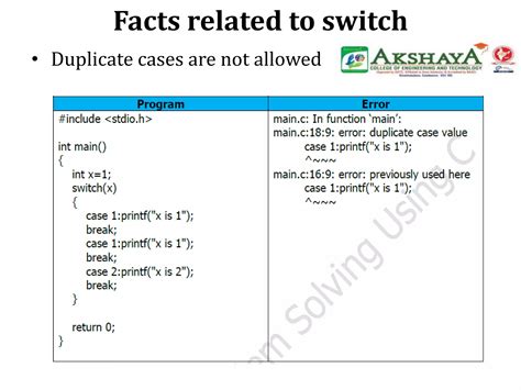 C switch on type duplicate