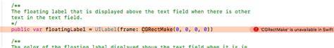 CGRectMake CGPointMake CGSizeMake CGRectZero CGPointZero is unavailable in Swift