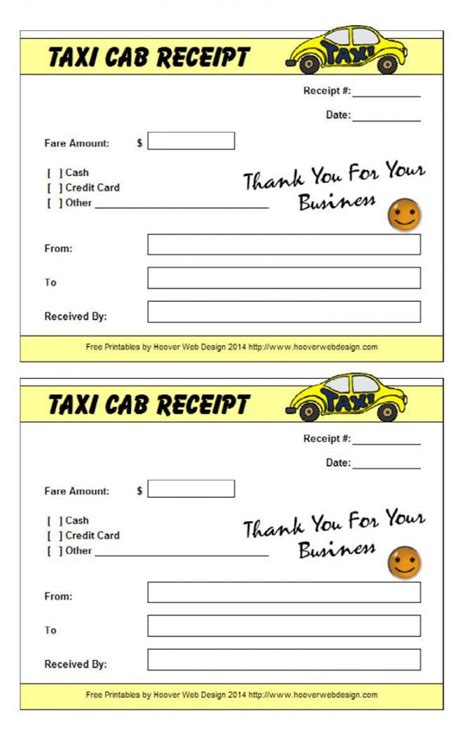 Cab Invoice Template