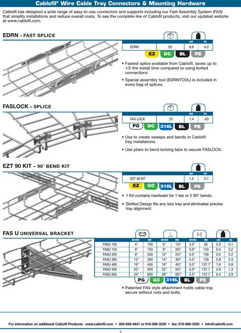 Cablofil Basket Tray Catalog