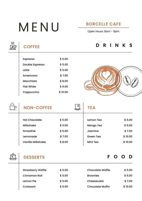 Cafe Menu Templates