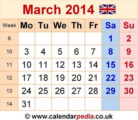 Calendar April 2013 To March 2014 Printable