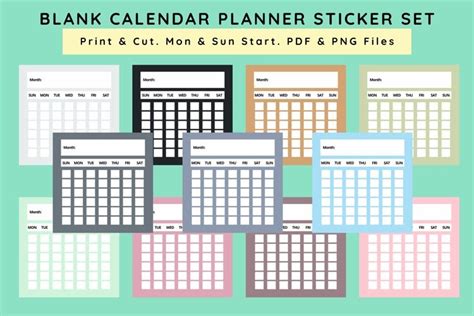 Calendar Stickers Printable