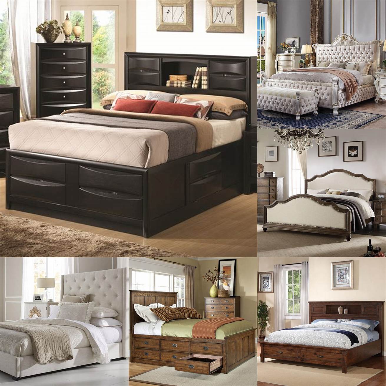 California King Size Bed Frame with Headboard