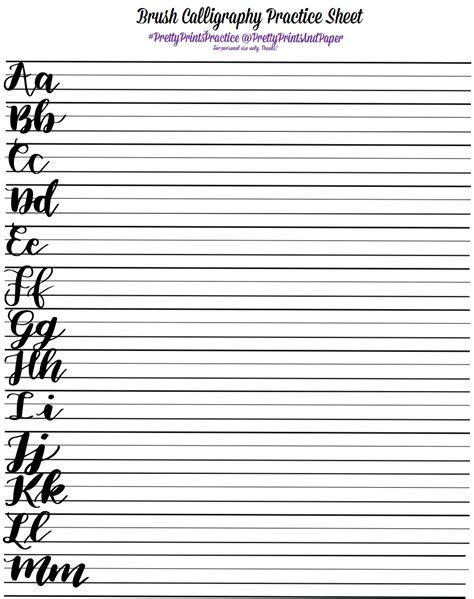 Calligraphy Practice Sheets Free Printable