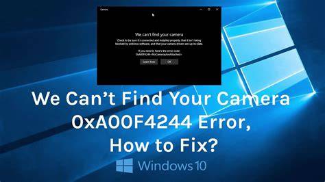 7 Fast Solutions for Camera Error Code 0xa00f4244