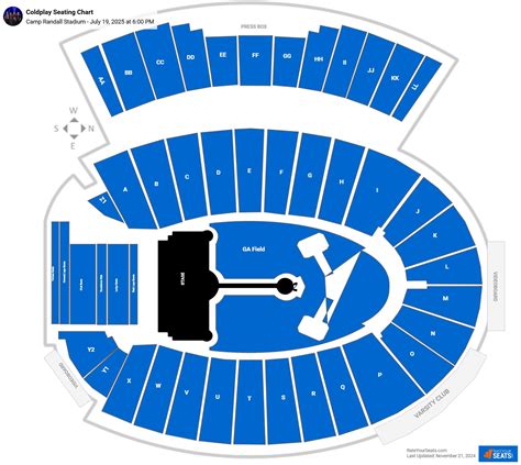 Camp Randall Seating Chart Coldplay