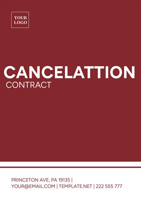 Cancellation Contract Template