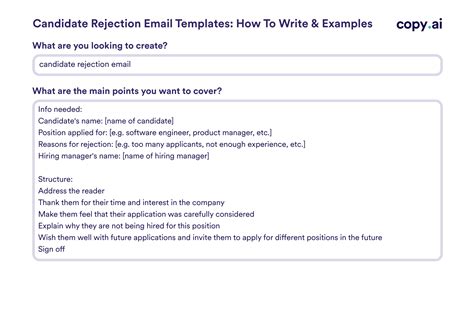 Candidate Rejection Email Template
