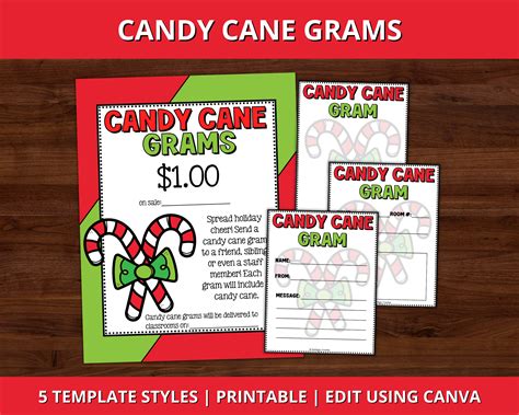 Candy Cane Gram Template