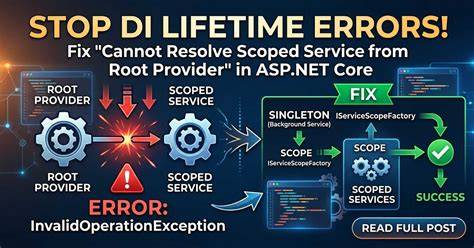 Cannot resolve scoped service from root provider Net Core 2