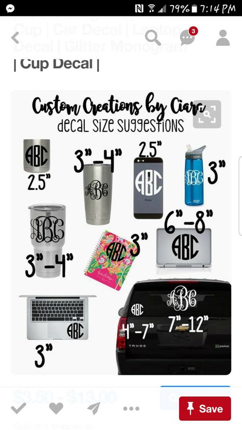 Car Decal Size Chart