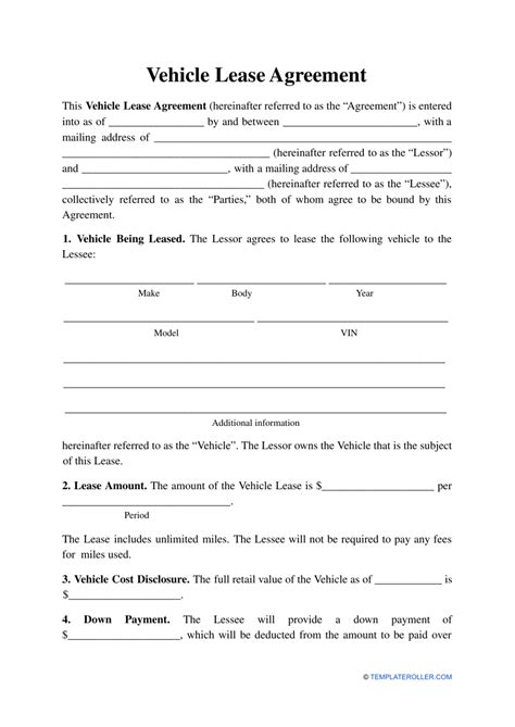 Car Lease Template