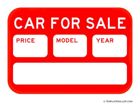 Car Sale Signs Printable