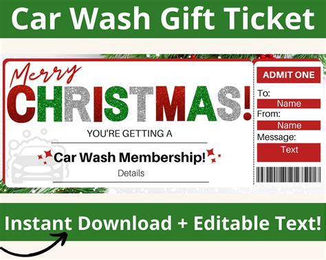 Car Wash Gift Card Template