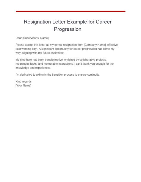 Career Resignation Letter