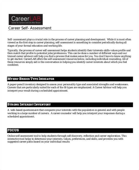 Career Self Assessment