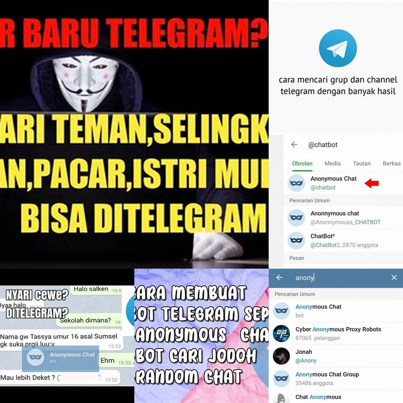 Cari Grup Telegram Anonymous yang Sesuai