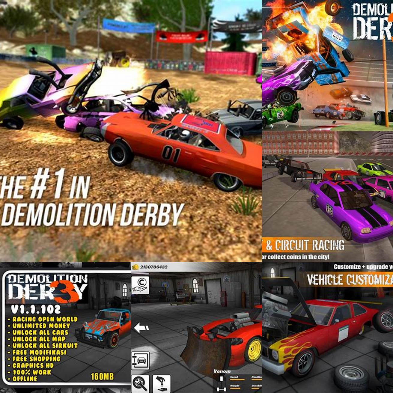 Cari situs yang menyediakan link download Demolition Derby 3 Mod Apk