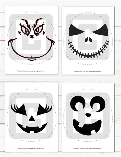 Carved Pumpkin Templates Free