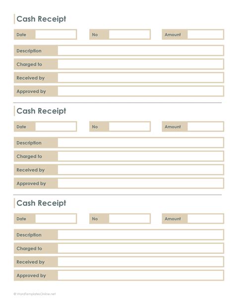 Cash Receipts Template