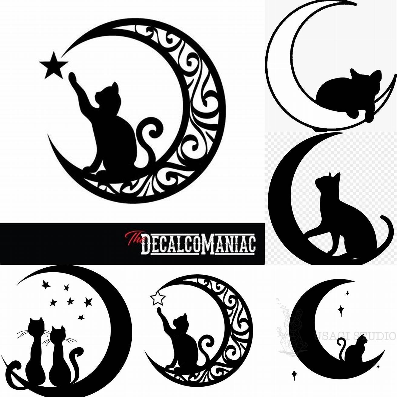 Cat silhouette with moon
