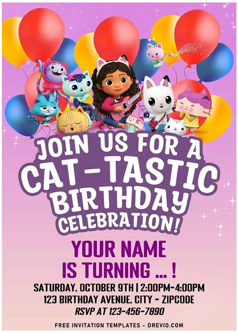 Cat Birthday Template