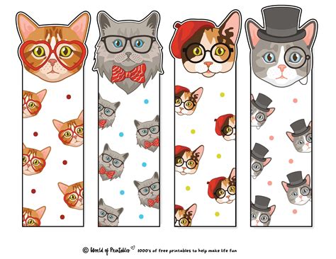 Cat Bookmark Printable