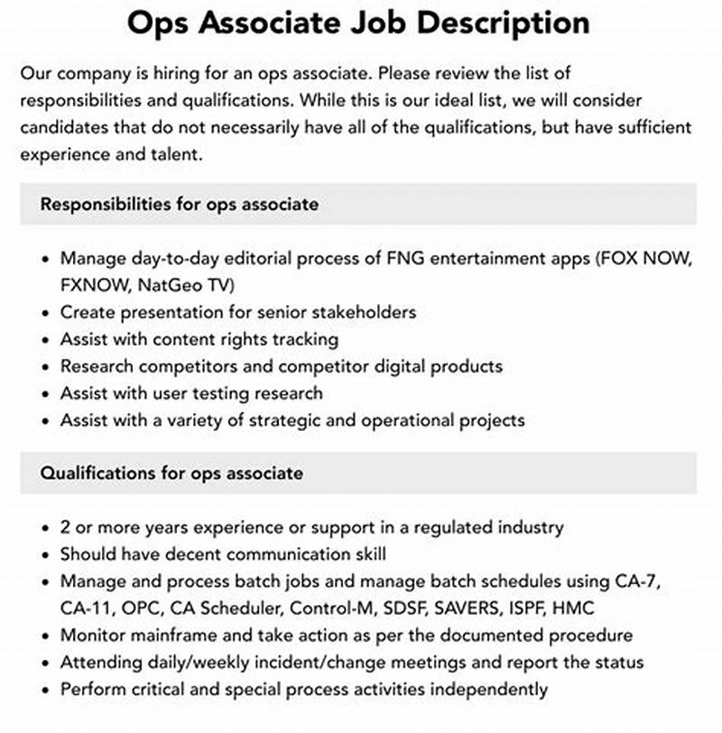 Catalog Associate Tech Ops Associate Position