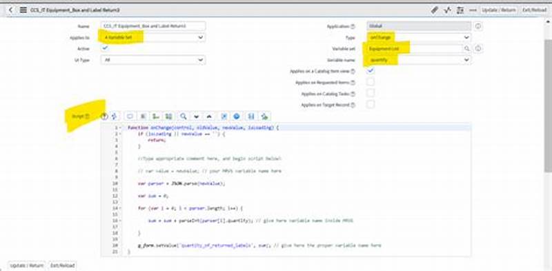 Catalog Client Script Set Value