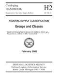 Cataloging Handbook H2-1 Federal Supply Classification
