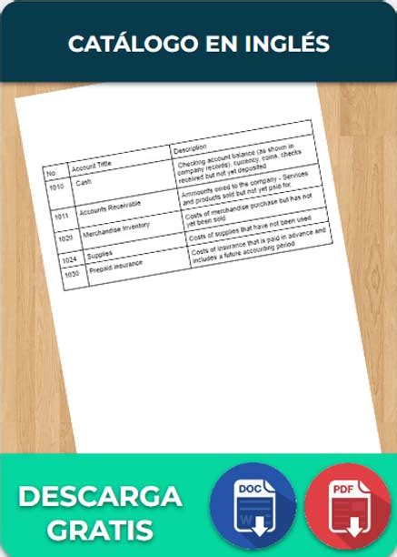 Catalogo En Ingles