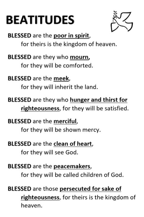 Catholic Beatitudes Printable