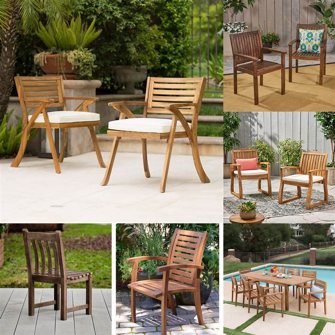 Cedar Wood Patio Dining Chairs