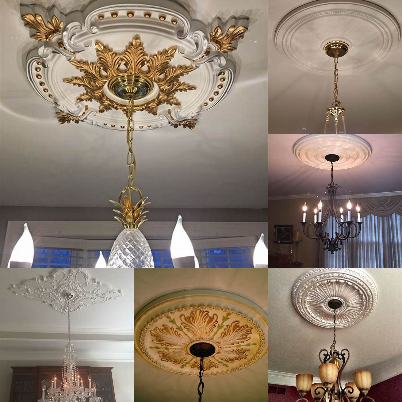 Ceiling medallions Ceiling medallions are decorative elements that can add texture and visual interest to your ceiling They can also be used to mount a chandelier or other hanging light fixture