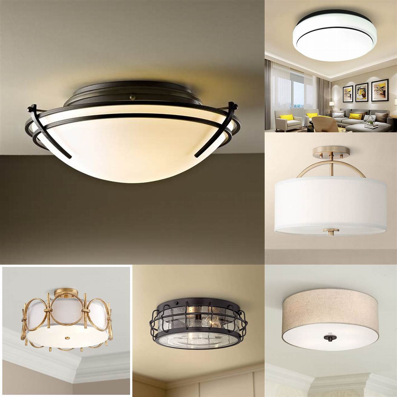 Ceiling mount fixtures for low ceilings
