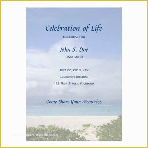 Celebration Of Life Cards Templates Free
