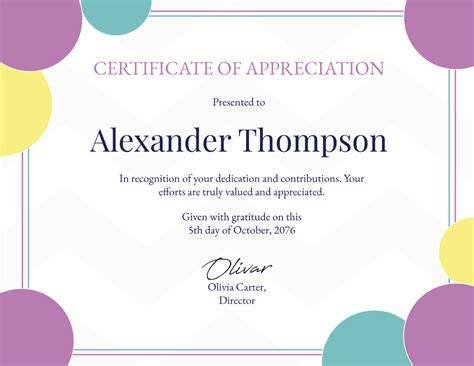 Certificate Of Appreciation Template Editable Free Download