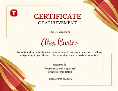 Certification Of Achievement Template