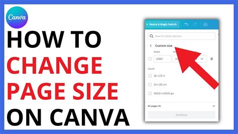 Change Canva Template Size